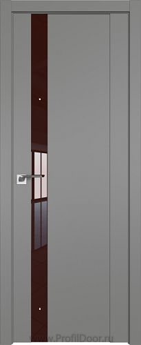 Дверь Profil Doors 62U цвет Грей стекло Lacobel Коричневый лак