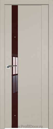 Дверь Profil Doors 62U цвет Шеллгрей стекло Lacobel Коричневый лак