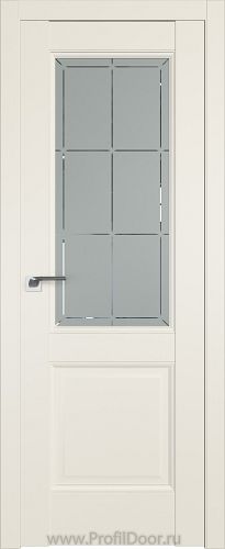 Дверь Profil Doors 90U цвет Магнолия Сатинат стекло Гравировка 1
