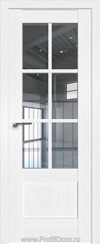 Дверь Profil Doors 103X цвет Пекан Белый стекло Прозрачное