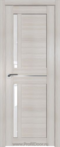 Дверь Profil Doors 19X цвет Эш Вайт Мелинга стекло Белый Триплекс молдинг Серебро