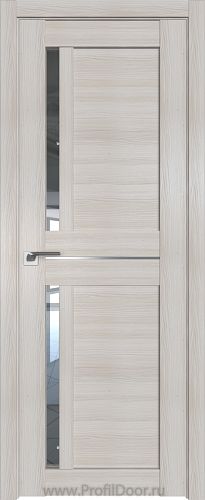 Дверь Profil Doors 19X цвет Эш Вайт Мелинга стекло Прозрачное молдинг Серебро