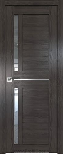 Дверь Profil Doors 19X цвет Грей Мелинга стекло Прозрачное молдинг Серебро