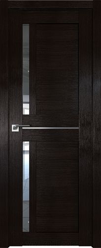 Дверь Profil Doors 19X цвет Венге Мелинга стекло Прозрачное молдинг Серебро