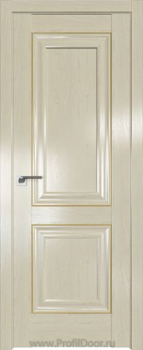 Дверь Profil Doors 27X цвет Эш Вайт молдинг Золото