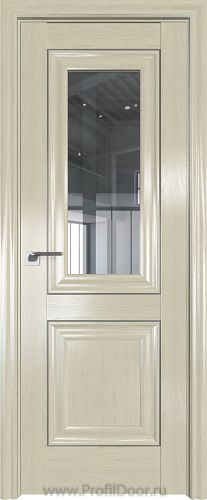 Дверь Profil Doors 28X цвет Эш Вайт стекло Прозрачное молдинг Серебро