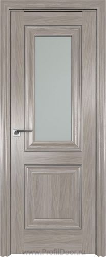 Дверь Profil Doors 28X цвет Орех Пекан стекло Матовое молдинг Серебро