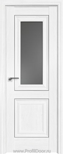 Дверь Profil Doors 28X цвет Пекан Белый стекло Графит молдинг Серебро