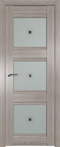 Дверь Profil Doors 4X цвет Орех Пекан стекло Узор Матовое с коричневым фьюзингом(квадрат)
