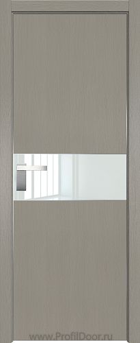 Дверь Profil Doors 104ZN цвет Стоун кромка Матовый Алюминий с 4-х сторон стекло Lacobel Белый лак