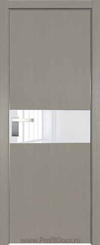 Дверь Profil Doors 104ZN цвет Стоун кромка Матовый Алюминий с 4-х сторон стекло Lacobel лак Классик