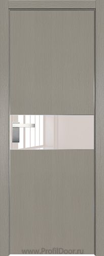 Дверь Profil Doors 104ZN цвет Стоун кромка Матовый Алюминий с 4-х сторон стекло Lacobel Перламутровый лак