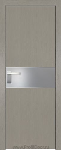 Дверь Profil Doors 104ZN цвет Стоун кромка Матовый Алюминий с 4-х сторон стекло Lacobel Серебро Матлак
