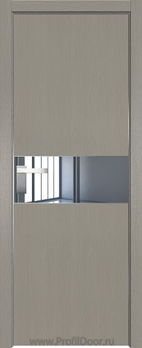 Дверь Profil Doors 104ZN цвет Стоун кромка Матовый Алюминий с 4-х сторон стекло Зеркало