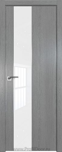 Дверь Profil Doors 105ZN цвет Грувд Серый кромка Матовый Алюминий с 4-х сторон стекло Lacobel лак Классик