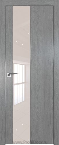 Дверь Profil Doors 105ZN цвет Грувд Серый кромка Матовый Алюминий с 4-х сторон стекло Lacobel Перламутровый лак