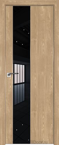 Дверь Profil Doors 105ZN цвет Каштан Натуральный кромка Матовый Алюминий с 4-х сторон стекло Lacobel Черный лак