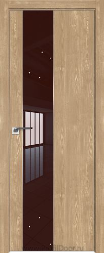 Дверь Profil Doors 105ZN цвет Каштан Натуральный кромка Матовый Алюминий с 4-х сторон стекло Lacobel Коричневый лак