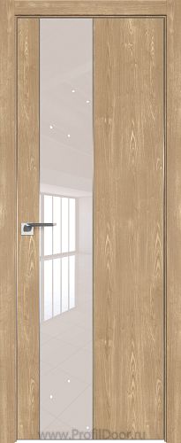 Дверь Profil Doors 105ZN цвет Каштан Натуральный кромка Матовый Алюминий с 4-х сторон стекло Lacobel Перламутровый лак