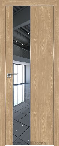 Дверь Profil Doors 105ZN цвет Каштан Натуральный кромка Матовый Алюминий с 4-х сторон стекло Зеркало