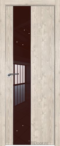 Дверь Profil Doors 105ZN цвет Каштан Светлый кромка Матовый Алюминий с 4-х сторон стекло Lacobel Коричневый лак