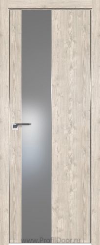 Дверь Profil Doors 105ZN цвет Каштан Светлый кромка Матовый Алюминий с 4-х сторон стекло Lacobel Серебро Матлак