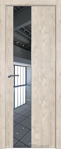 Дверь Profil Doors 105ZN цвет Каштан Светлый кромка Матовый Алюминий с 4-х сторон стекло Зеркало