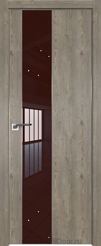 Дверь Profil Doors 105ZN цвет Каштан Темный кромка Матовый Алюминий с 4-х сторон стекло Lacobel Коричневый лак
