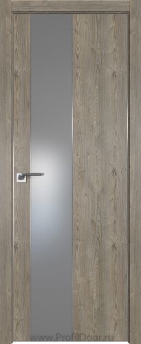 Дверь Profil Doors 105ZN цвет Каштан Темный кромка Матовый Алюминий с 4-х сторон стекло Lacobel Серебро Матлак