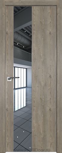 Дверь Profil Doors 105ZN цвет Каштан Темный кромка Матовый Алюминий с 4-х сторон стекло Зеркало