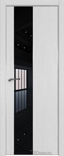 Дверь Profil Doors 105ZN цвет Монблан кромка Матовый Алюминий с 4-х сторон стекло Lacobel Черный лак