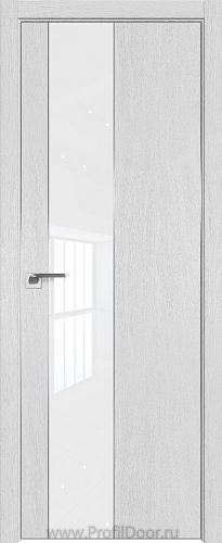 Дверь Profil Doors 105ZN цвет Монблан кромка Матовый Алюминий с 4-х сторон стекло Lacobel лак Классик