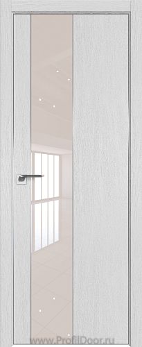Дверь Profil Doors 105ZN цвет Монблан кромка Матовый Алюминий с 4-х сторон стекло Lacobel Перламутровый лак