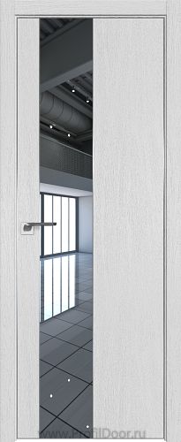 Дверь Profil Doors 105ZN цвет Монблан кромка Матовый Алюминий с 4-х сторон стекло Зеркало