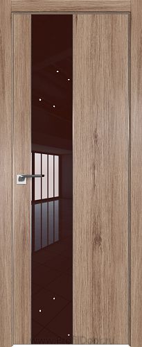 Дверь Profil Doors 105ZN цвет Салинас Светлый кромка Матовый Алюминий с 4-х сторон стекло Lacobel Коричневый лак