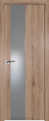 Дверь Profil Doors 105ZN цвет Салинас Светлый кромка Матовый Алюминий с 4-х сторон стекло Lacobel Серебро Матлак