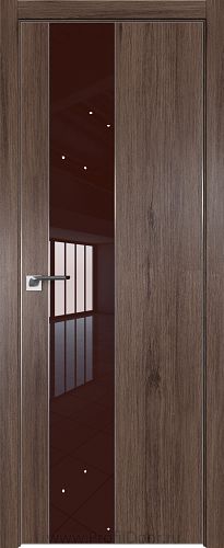 Дверь Profil Doors 105ZN цвет Салинас Темный кромка Матовый Алюминий с 4-х сторон стекло Lacobel Коричневый лак