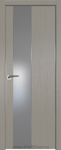 Дверь Profil Doors 105ZN цвет Стоун кромка Матовый Алюминий с 4-х сторон стекло Lacobel Серебро Матлак