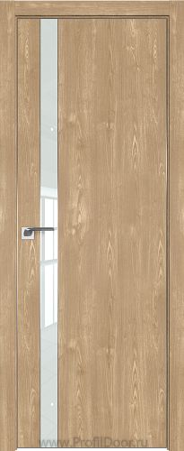 Дверь Profil Doors 106ZN цвет Каштан Натуральный кромка Матовый Алюминий с 4-х сторон стекло Lacobel Белый лак