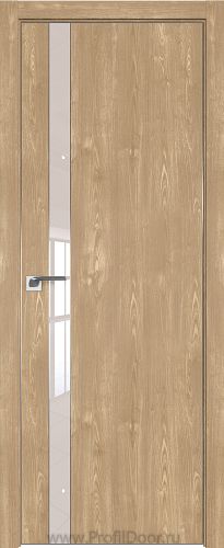 Дверь Profil Doors 106ZN цвет Каштан Натуральный кромка Матовый Алюминий с 4-х сторон стекло Lacobel Перламутровый лак