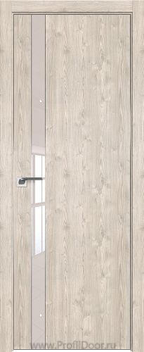 Дверь Profil Doors 106ZN цвет Каштан Светлый кромка Матовый Алюминий с 4-х сторон стекло Lacobel Перламутровый лак