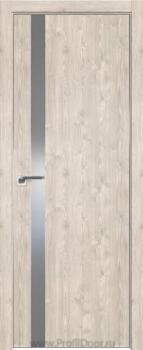 Дверь Profil Doors 106ZN цвет Каштан Светлый кромка Матовый Алюминий с 4-х сторон стекло Lacobel Серебро Матлак
