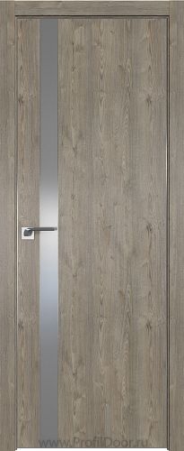 Дверь Profil Doors 106ZN цвет Каштан Темный кромка Матовый Алюминий с 4-х сторон стекло Lacobel Серебро Матлак