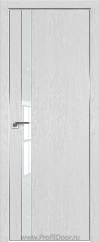 Дверь Profil Doors 106ZN цвет Монблан кромка Матовый Алюминий с 4-х сторон стекло Lacobel Белый лак