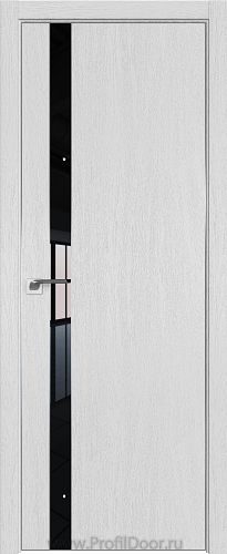 Дверь Profil Doors 106ZN цвет Монблан кромка Матовый Алюминий с 4-х сторон стекло Lacobel Черный лак