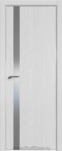 Дверь Profil Doors 106ZN цвет Монблан кромка Матовый Алюминий с 4-х сторон стекло Lacobel Серебро Матлак