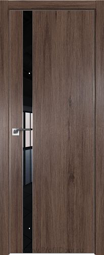 Дверь Profil Doors 106ZN цвет Салинас Темный кромка Матовый Алюминий с 4-х сторон стекло Lacobel Черный лак