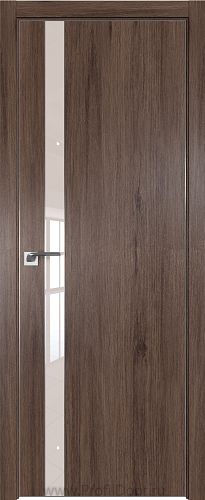 Дверь Profil Doors 106ZN цвет Салинас Темный кромка Матовый Алюминий с 4-х сторон стекло Lacobel Перламутровый лак