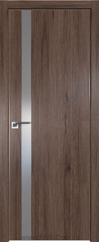 Дверь Profil Doors 106ZN цвет Салинас Темный кромка Матовый Алюминий с 4-х сторон стекло Lacobel Серебро Матлак