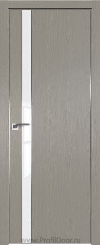 Дверь Profil Doors 106ZN цвет Стоун кромка Матовый Алюминий с 4-х сторон стекло Lacobel лак Классик